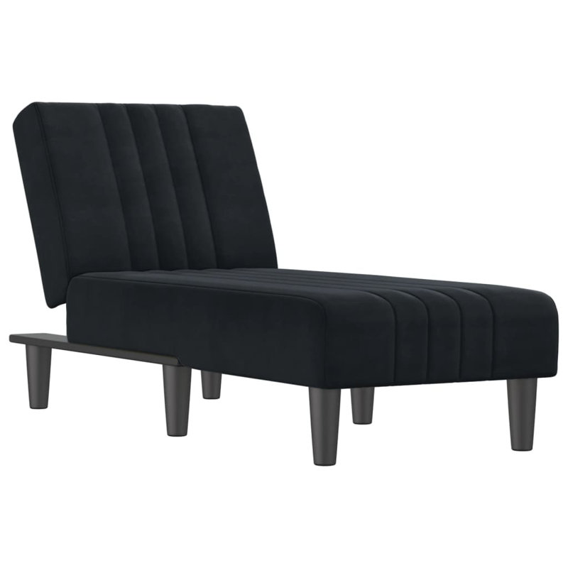Earlyn Velvet Chaise Lounge, Black