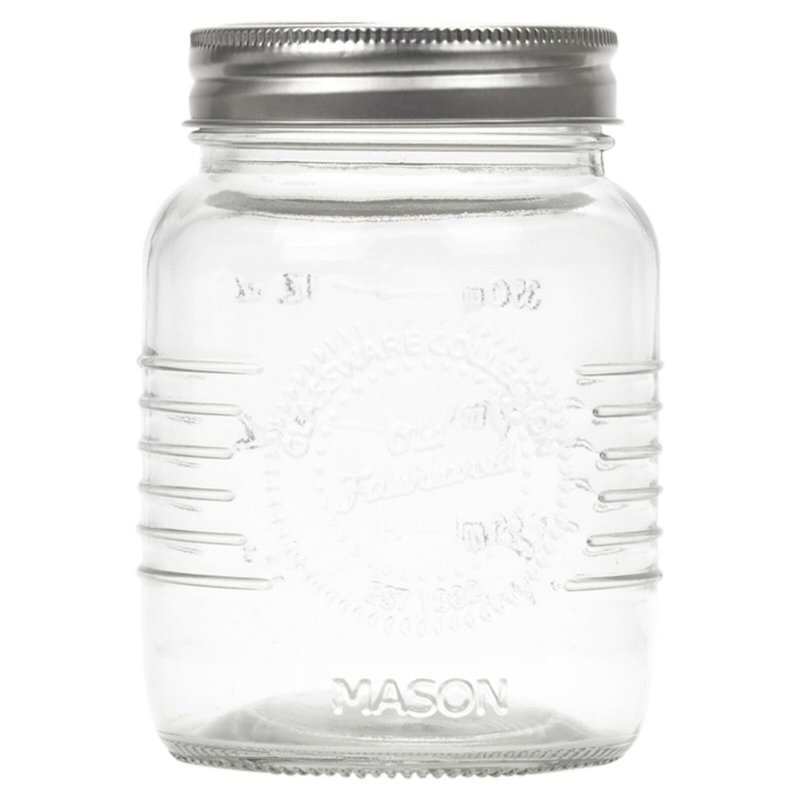 Glass Jar - Set of 2, 12.5cm H x 8cm W x 8cm D