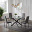 Round Glass Top Metal Base Dining Table-105900685-105900684