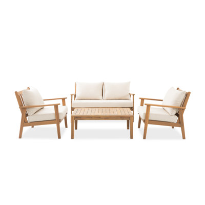 Weslyn 5-Person Acacia Complete Patio Set