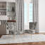 Chaise d'appoint rembourrée à motifs gris et crème