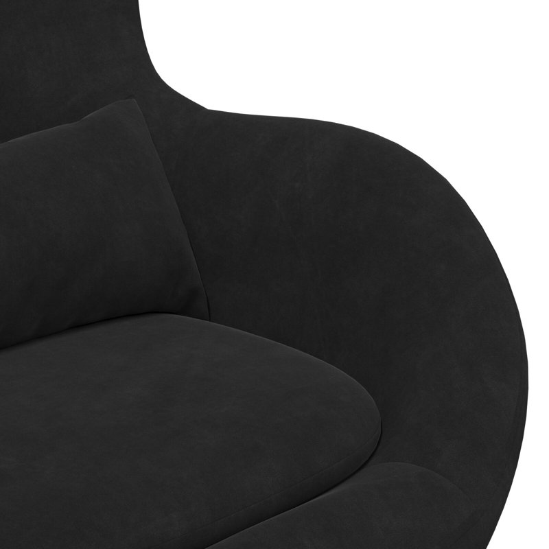 Fauteuil œuf vidaXL en velours noir