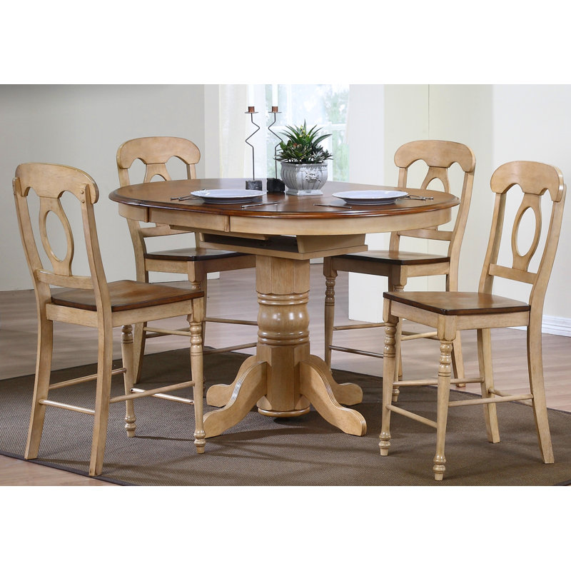 Huerfano Valley 6 - Person Solid Wood Solid Wood Top Pedestal Dining Set