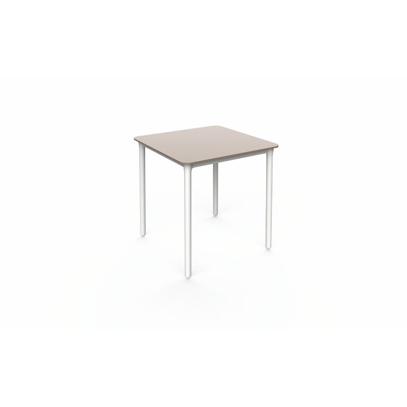 Marsella - Table carrée - 70 x 70 - Base blanche - Plateau de table sable