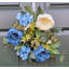 Couronne de polyester en forme de bougie rose et hortensia-1877590769