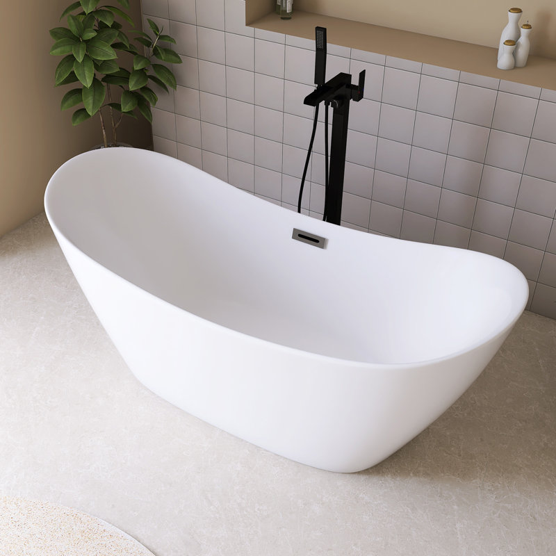 67" Acrylic Freestanding Soaking Bathtub