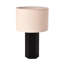 Lampe de table 20,8 po avec base en métal noir mat et abat-jour en lin, douille E26 - Éclairage décoratif moderne pour la chambre à coucher, le salon ou le bureau