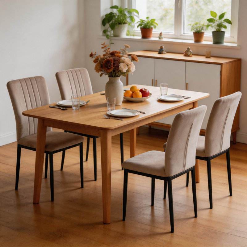 Ensemble de 4 chaises de salle à manger rembourrées en velours avec pieds en métal