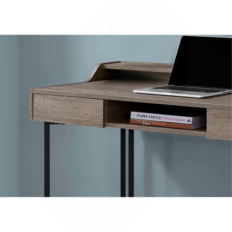 Bureau d'ordinateur Boatright, bureau personnel, ordinateur portable, tiroirs de rangement, L 48 po, bureau, métal, stratifié