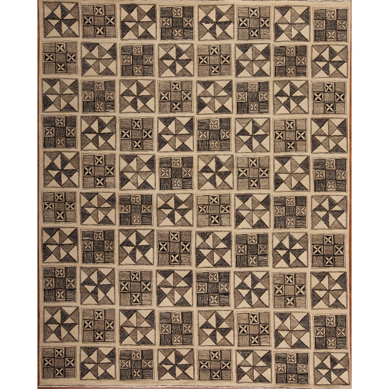 Whimsical One-of-a-Kind Rectangle 8' x 10' Hand Knotted Area Rug