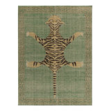 Distressed Homage Hand Knotted Wool Animal Print Area Rug