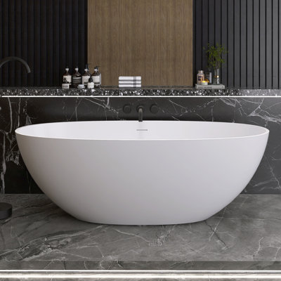 55'' x 29.5'' Freestanding Soaking Acrylic Bathtub