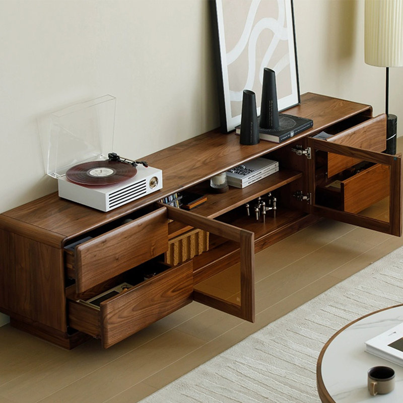 Solid wood simple large capacity TV cabinet, 94.49"