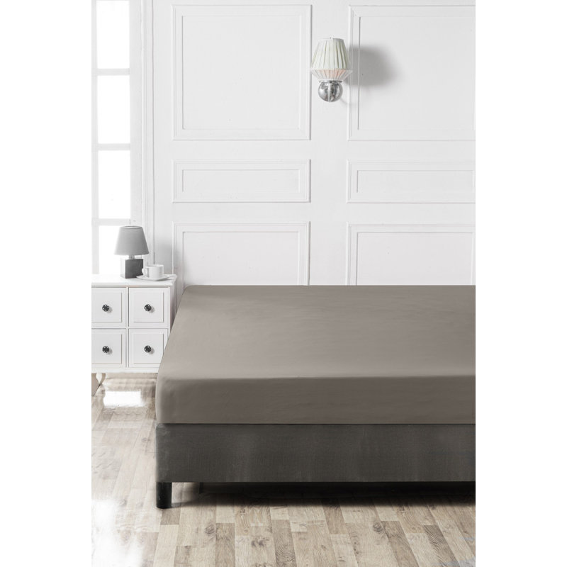 Drap-housse Ranforce, Drap-housse de taille simple, gris