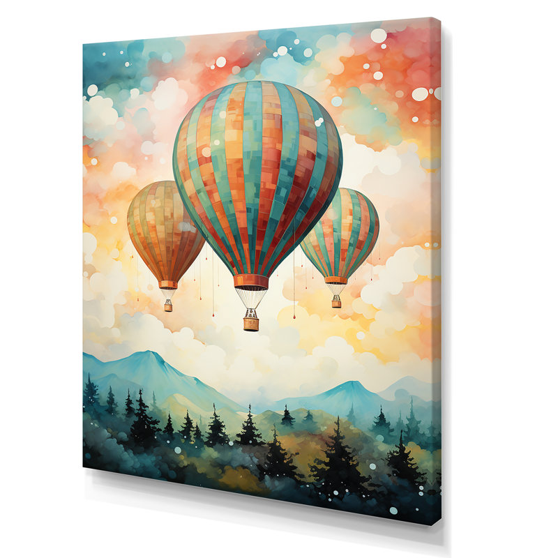 Charme classique en montgolfière II, Toile tendue, H 32 po x l 16 po x P 1 po