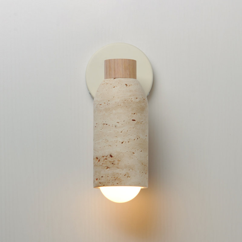 Pompeii-Wall Sconce, Travertine/Oyster