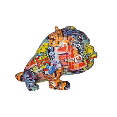 Statue de joyeux graffiti de Lake City en graffiti moderne en résine Dimensions: 14 po x 19 po x H 10 po