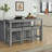 Bar Sofa Table With Power Outlet, 4 Piece Bar Table And Chair Set With Upholstered Stools-1630388049-1630388052