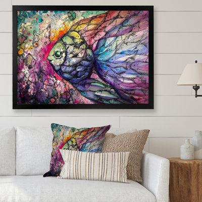 Purple Fish " Fish " Painting Print