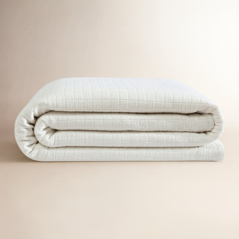 Couvre-lit en coton Calvin Klein Essential, Blanc cassé, Couvre-lit très grand