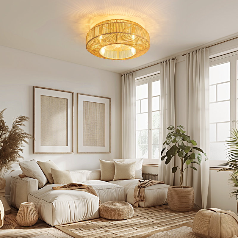 Ventilateur de plafond 20 pales en cage 20 po avec télécommande et luminaire inclus Andrell
