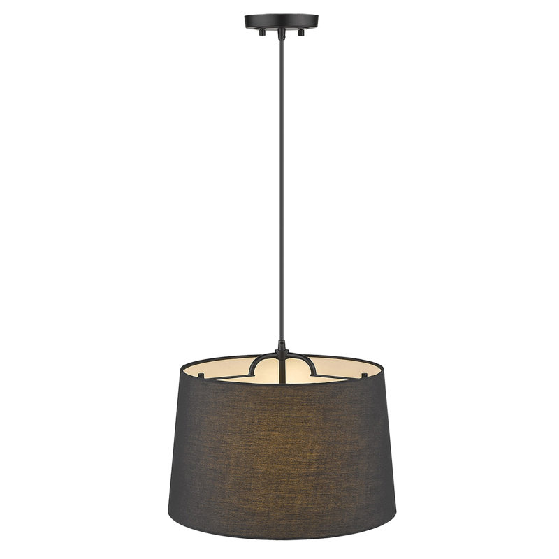 Luminaire tambour à tambour simple 1 lumières Hatch, Noir mat