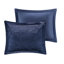 Lit double / grand lit édredon en velours bleu marine, rembourrage, courtepointe diamant, taille de literie froissée bleu marine, lavable à la machine, coussin décoratif, moderne-129906247-129906253