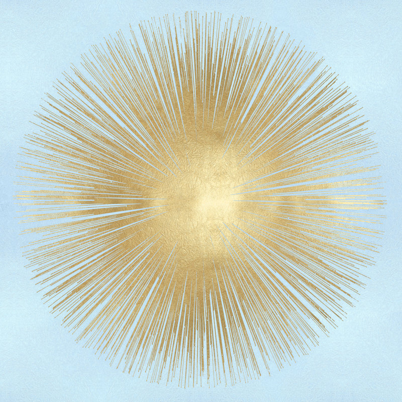 Sunburst Soft Gold I by Abby Young - Wrapped Canvas Art Prints, 30cm H x 30cm W x 3.8cm D, Blue/Gold