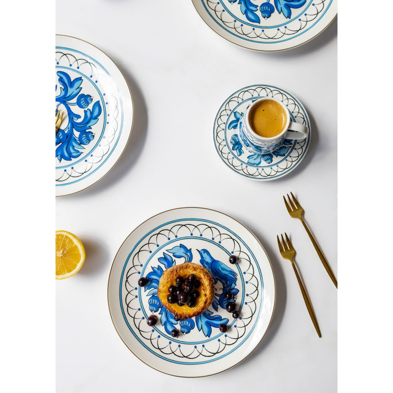 Elegant Dessert Plate Set (6 Pieces), 100% Porcelain, 7.9 x 7.9 x 0.8 inches | Dishwasher Safe, Perfect for Cakes, Pastries & Appetizers | Stylish and Durable Tableware for Entertaining & Everyday Use