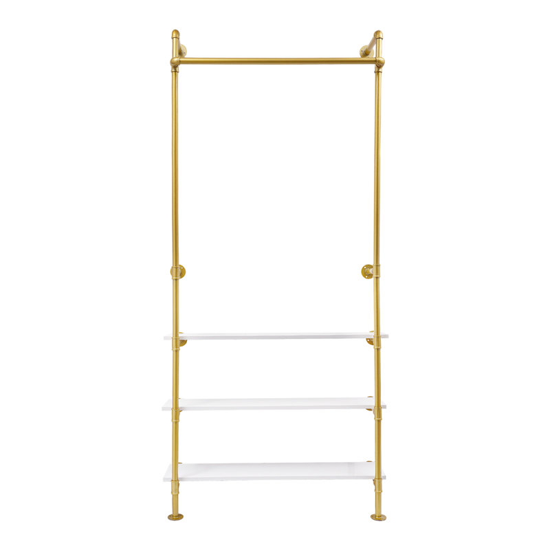 Akein 33.46'' W Metal Wall Mounted Clothes Rack