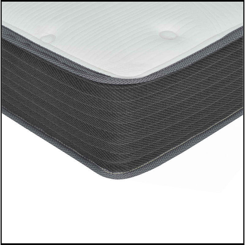 8 In. Queen Size Pocket Spring Hybrid Mattress Bed In A Box, Soft Euro Top Gel Memory Foam Mattress, White/Grey