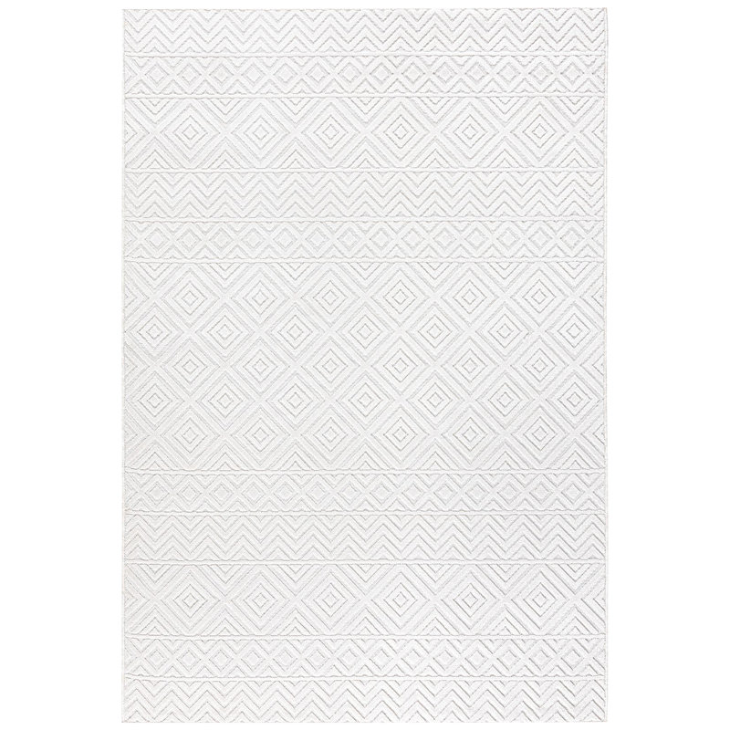 Rhylen Geometric Shapes Machine Made Indoor / Outdoor Area Rug, Rectangle 5'2" x 7'7"