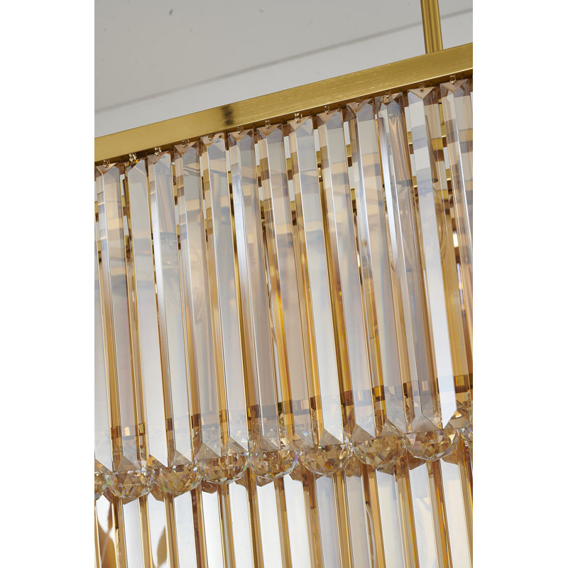 Modern 14 Light 2 Tier Crystal Chandelier