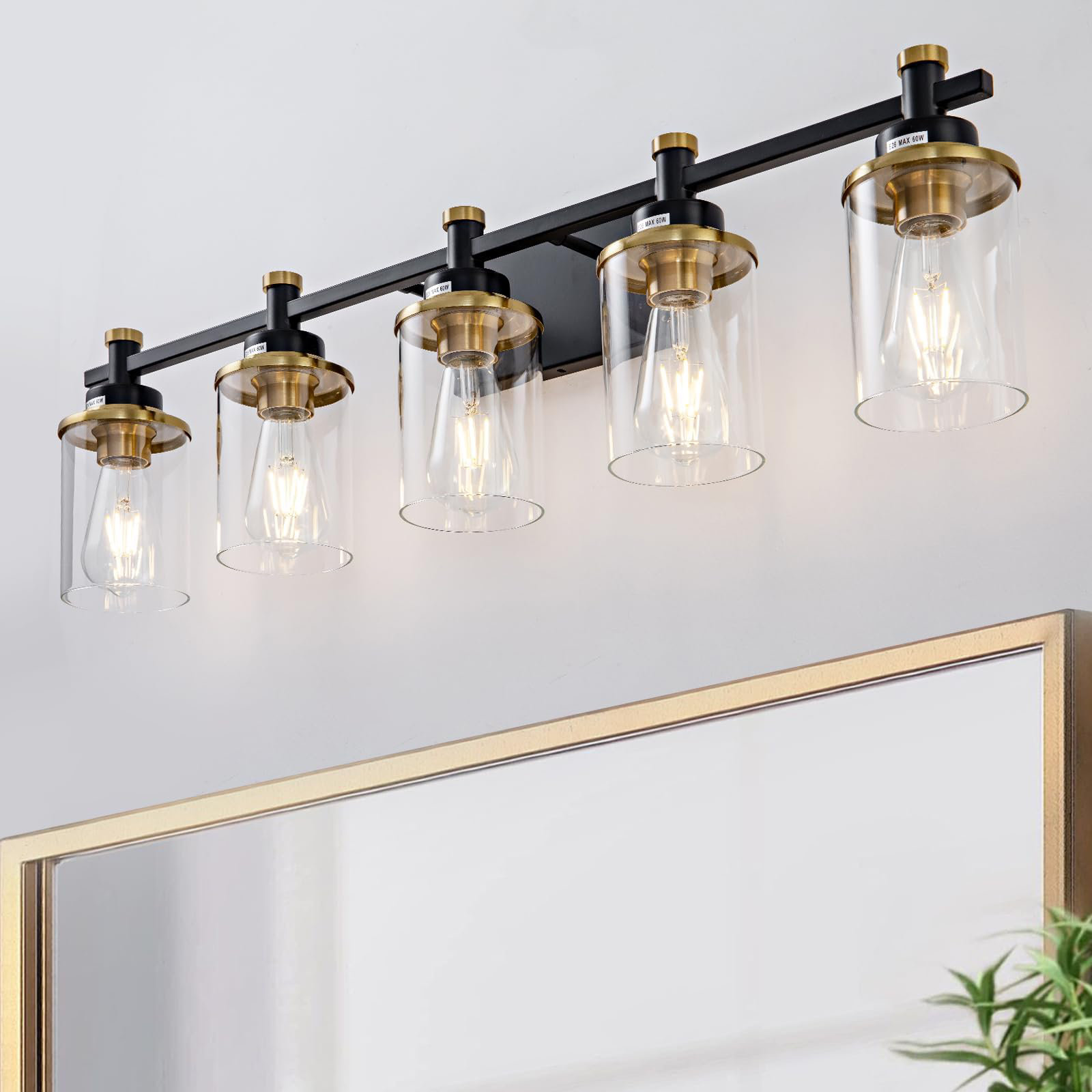 Breakwater Bay 5Lights Bathroom Light Fixtures, Gold And Black