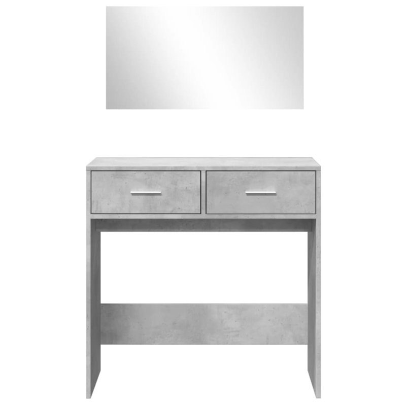 Patrizia Dressing Table with Mirror, Concrete Grey