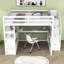 Lit mezzanine en bois avec bureau, tablettes et deux tiroirs Kaci-611991654-611991655