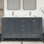 Meuble-lavabo autoportant gris anthracite avec plateau en marbre de Carrare 60 po Anvay-1134075860-1140451959