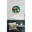 Horloge murale en verre trempé, art de paysage d'arbre de la nature 3D Papercut, décoration moderne orange sarcelle, grande pendaison de crémaillère ronde silencieuse-292308948-292308949