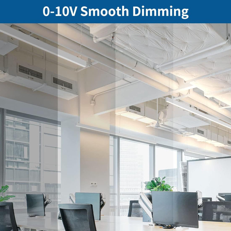 Linkable LED Linear Fixture With Direct/Indirect Lighting, 3000K-5000K CCT Selectable, Dimmable Suspended Commercial Light For Offices, Schools & Retail (35W Down + 15W Up, Energy Efficient)
