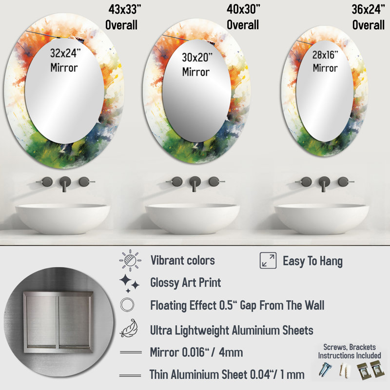 Golf Dynamic Drives I - Miroir mural ovale bleu, 43 po x 33 po