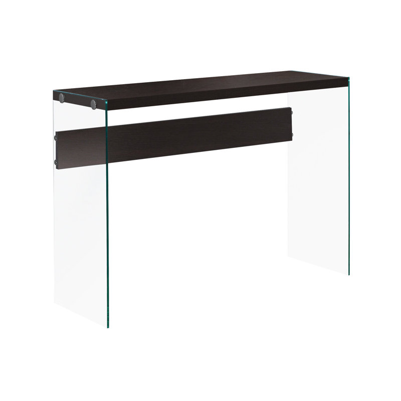 Table d'appoint, console, vestibule, étroit, canapé, salon, chambre à coucher, verre trempé, Cappuccino