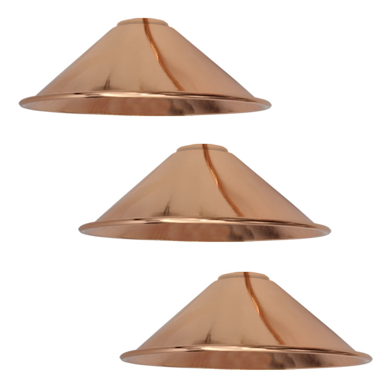 Veltri 10cm H Metal Cone Shape Pendant Shade ( Uno ), Rose Gold