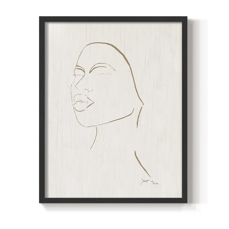Portrait S Croquis II, reproduction encadrée - bois massif, Noir, H 14 po x l 11 po