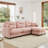 Modular Sectional L Shaped Couch With Ottoman, Premium Chenille Fabric,Tufted Cushion Backrest Design,Ergonomic Design  Easy Install,Fits Bedrooms,Living Rooms Reading Nooks,Pink-1179972375-1179972376