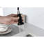 Robinet de cuisine à ressort - Acier inoxydable, noir mat, monotrou, douchette extractible pour une utilisation pratique en acier, buse pivotante à 360 °, contrôle du débit d'eau