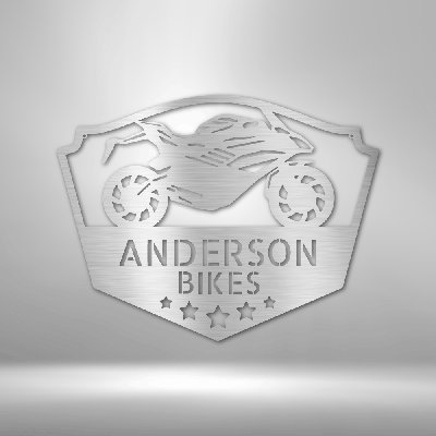 Personalized Bike Shop Monogram Steel Sign Steel Art Wall Metal Decor