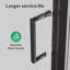 Porte de douche pivotante demi-cadre l 34 po x H 72 po, verre trempé de 6 mm, noir mat
