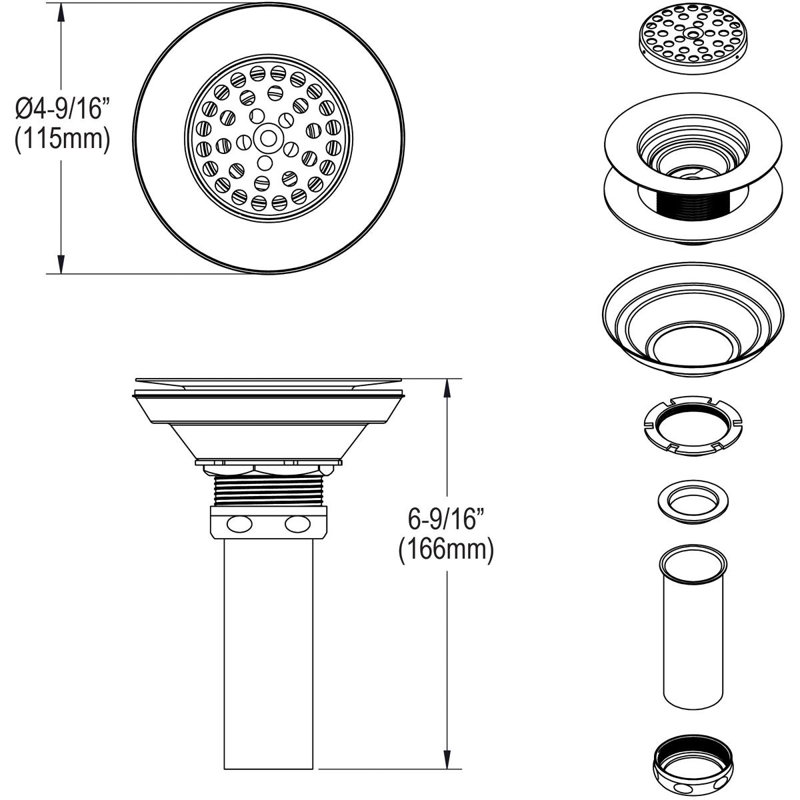 1.5" Grid Shower Drain