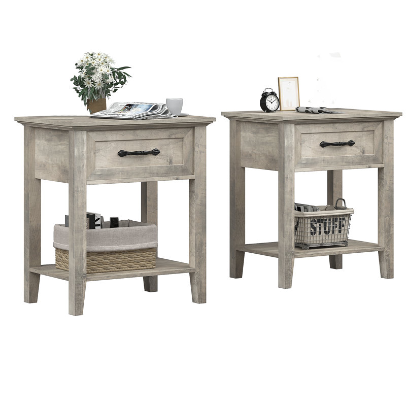 19.7cm W Manufactured Wood Bedside Table