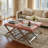 Holley X Bench Ottoman, 23", Blush Pink